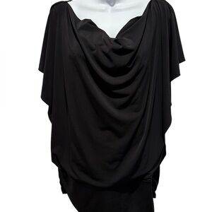 KELLY & DIANE Women’s Black Drape Blouse Stretchy Size XL